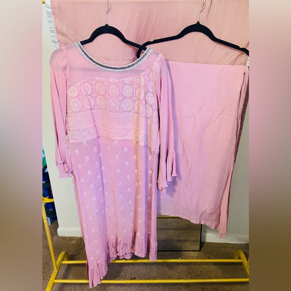 Georgette Pink 3 piece suit